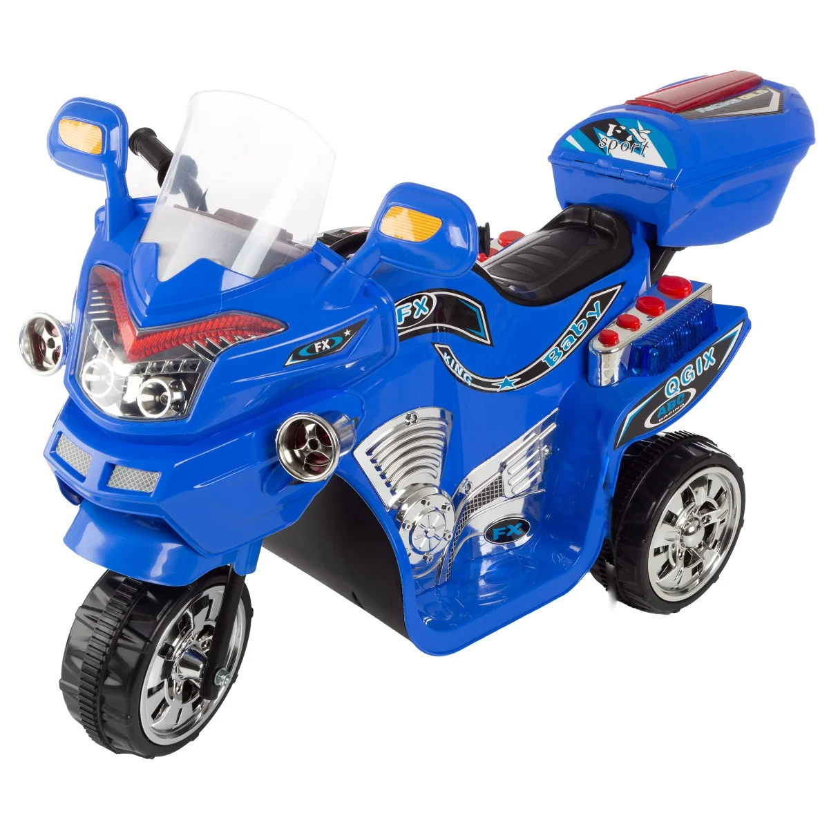Motociclo Elétrico para Crianças 6V – Triciclo de 3 Rodas, Azul