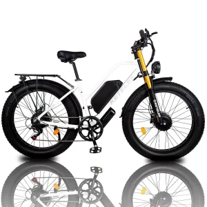 Bicicleta elétrica KETELES XF4000 2000W motor duplo 48V 23AH pneu gordo