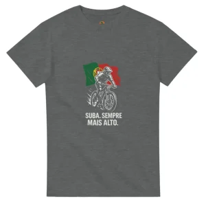 Camiseta Ciclismo Portugal “Suba Sempre Mais Alto” | Dinobike Edição Especial Gildan® 5000 Algodão
