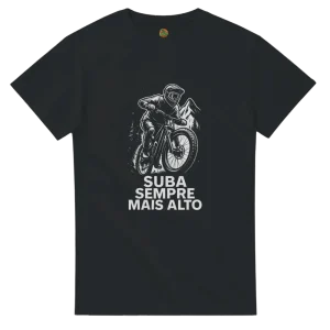 Camiseta Dinobike “Suba Sempre Mais Alto” | Gildan® 5000 Algodão