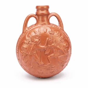 Veldfles Gladiatoren, metaal met reliëf